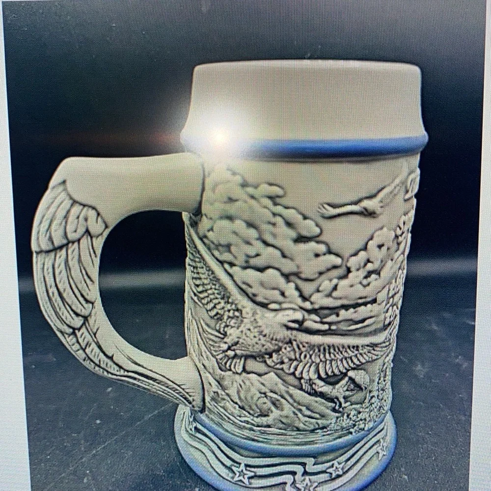 Tom O’Brien Bald Eagle Ceramic Bear Stein 2000
